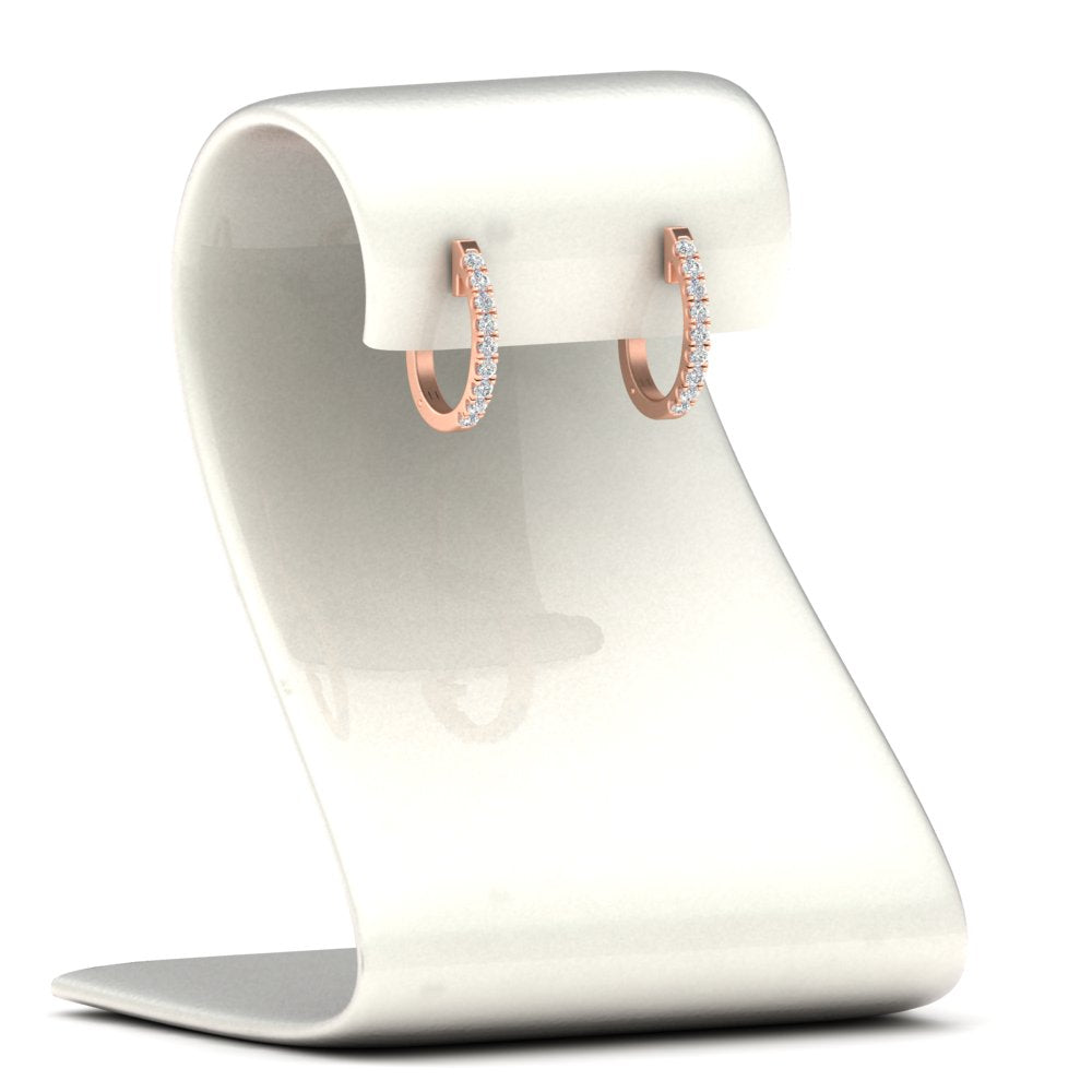 Round Cut 0.25 Ct Diamond Hoop Earrings