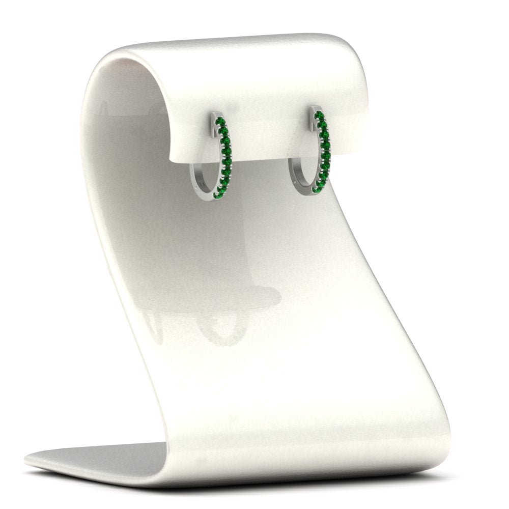 Round Cut 0.25 Ct Diamond Hoop Earrings