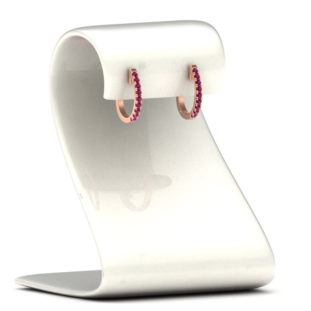 Round Cut 0.25 Ct Diamond Hoop Earrings