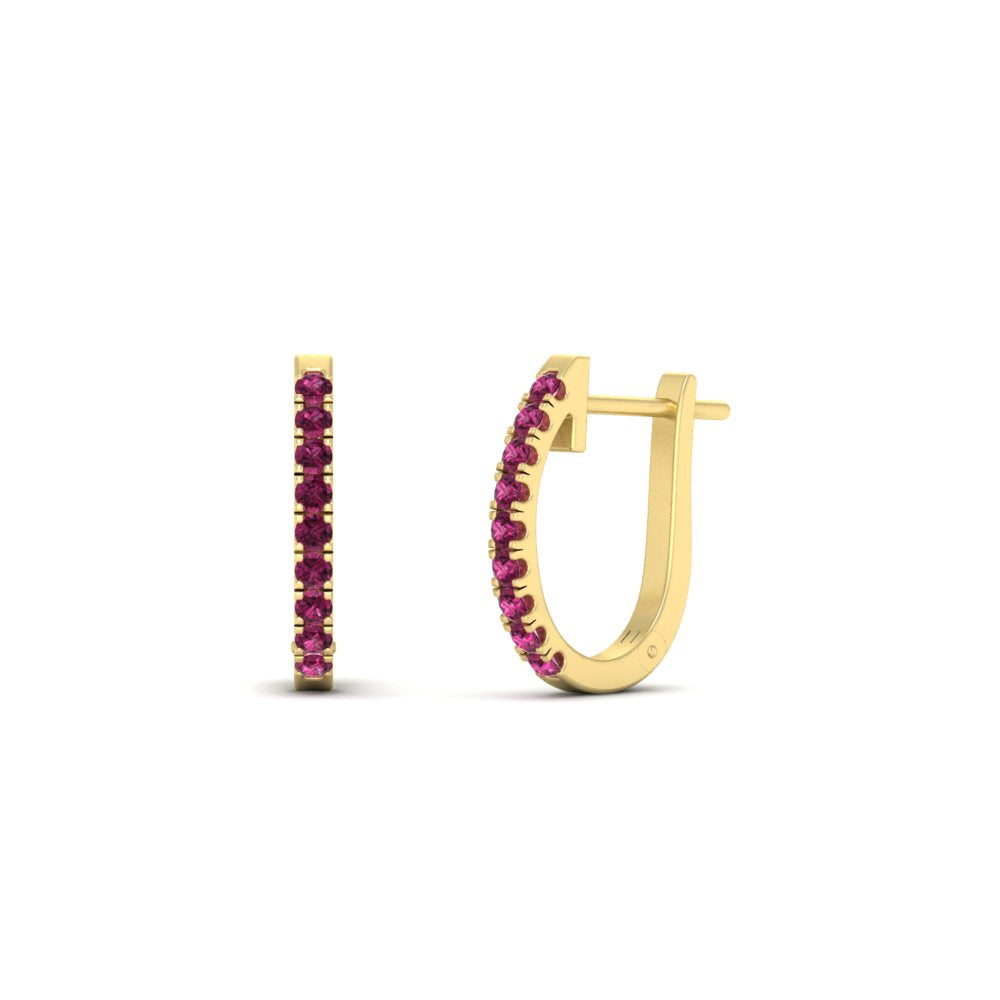 Round Cut 0.25 Ct Diamond Hoop Earrings