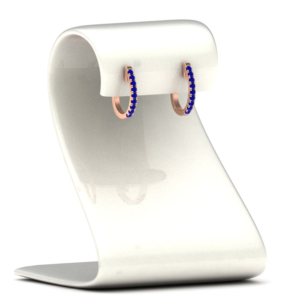 Round Cut 0.25 Ct Diamond Hoop Earrings