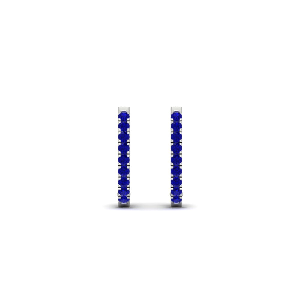 Round Cut 0.25 Ct Diamond Hoop Earrings