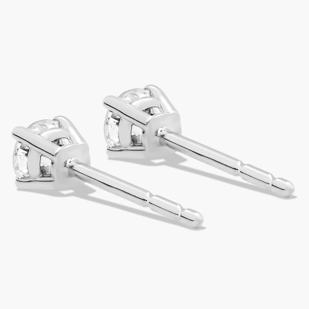 0.25 CTW Round Lab-Grown Diamond Stud Earrings in 14K Gold Over Sterling Silver (F Color, VS Clarity) VossAgin