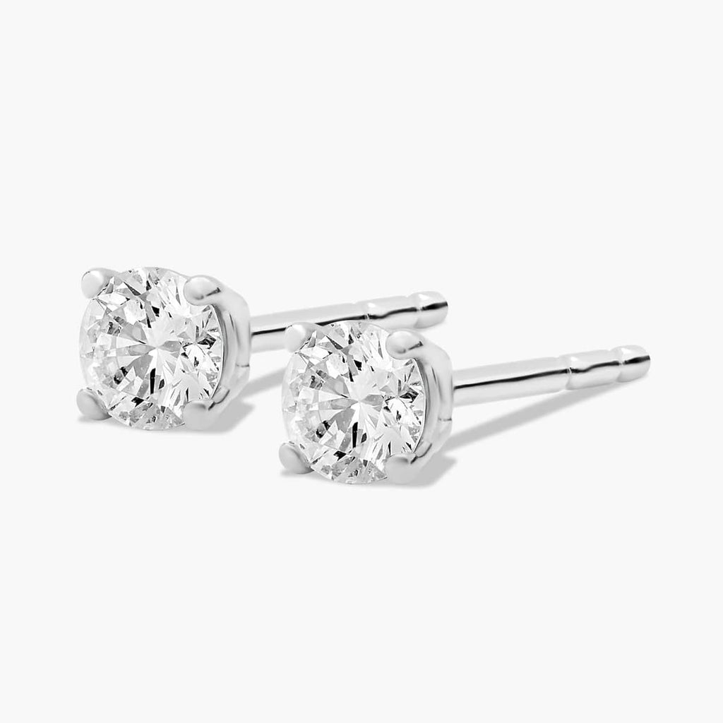 0.25 CTW Round Lab-Grown Diamond Stud Earrings in 14K Gold Over Sterling Silver (F Color, VS Clarity) VossAgin