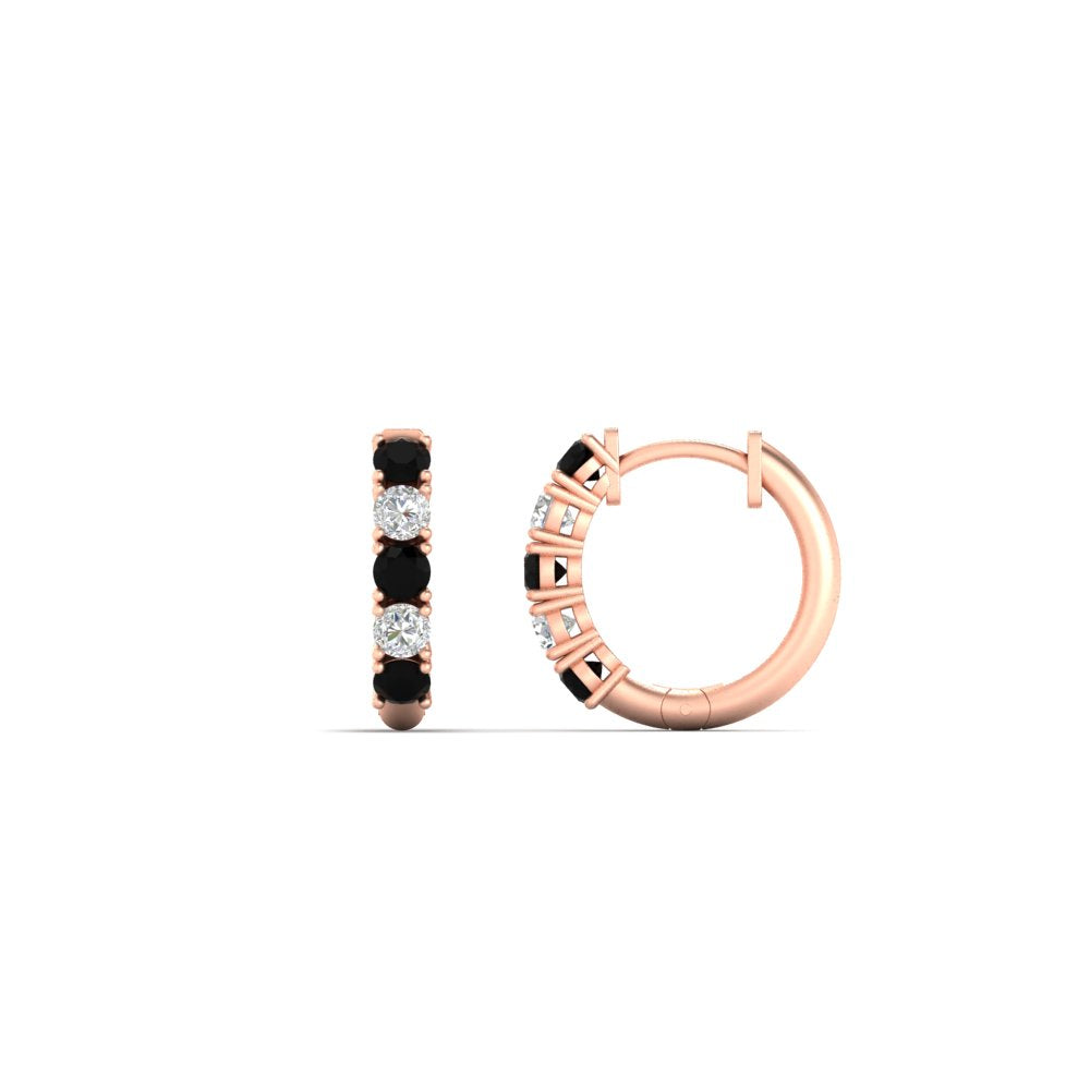 1/2 Carat Stunning Five Stone Huggie Hoops Earrings
