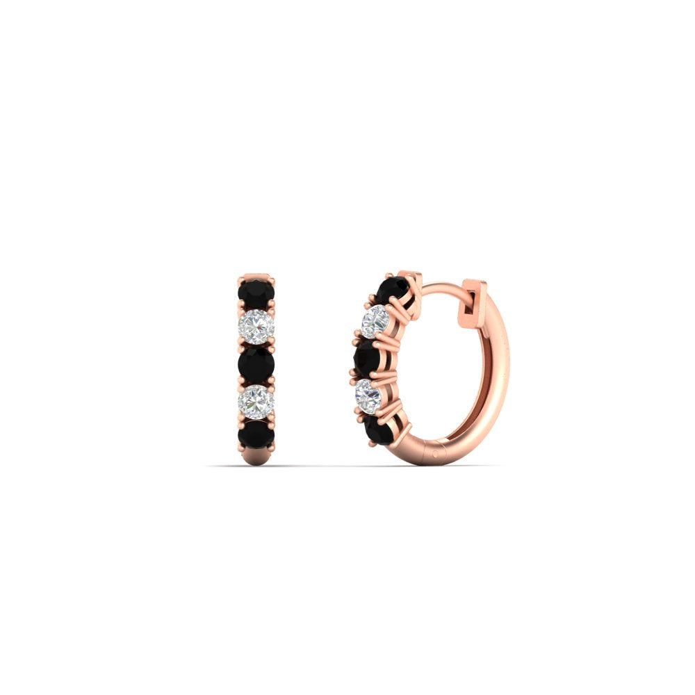 1/2 Carat Stunning Five Stone Huggie Hoops Earrings