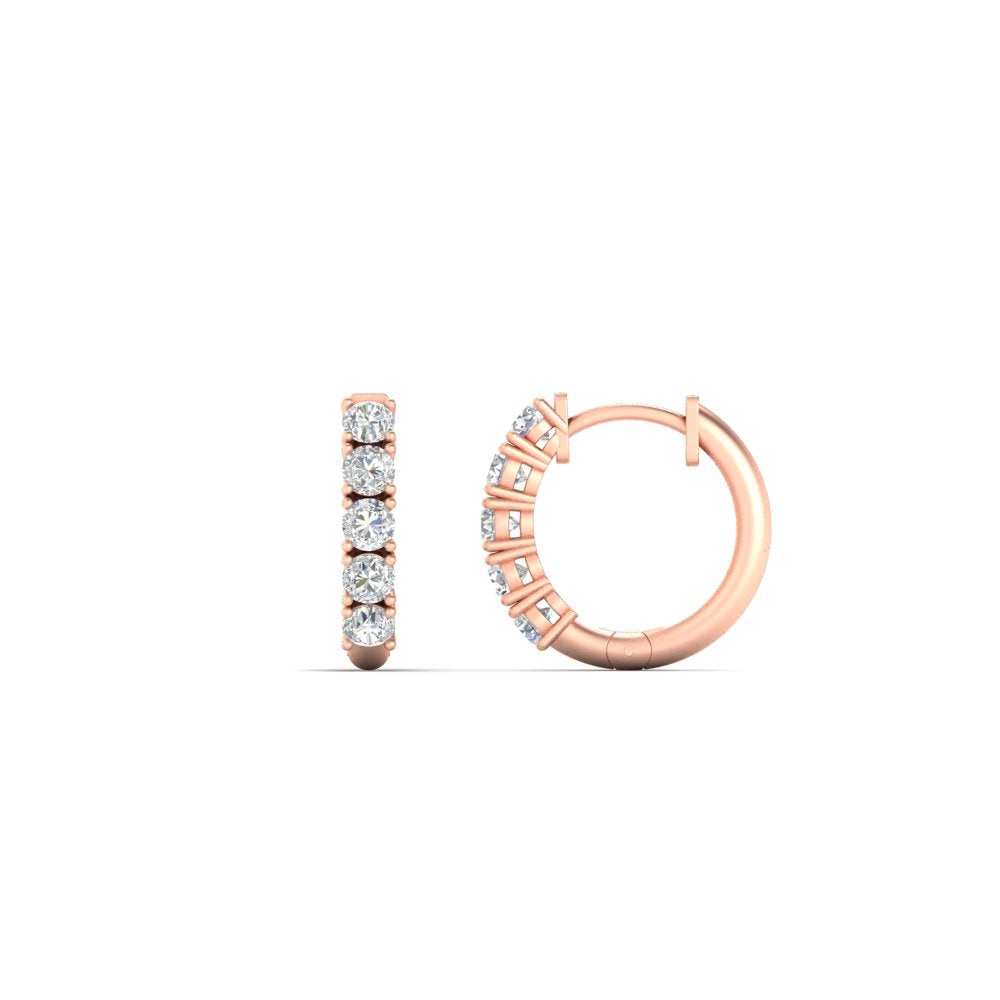 1/2 Carat Stunning Five Stone Huggie Hoops Earrings