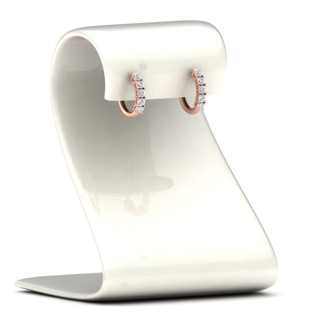 1/2 Carat Stunning Five Stone Huggie Hoops Earrings