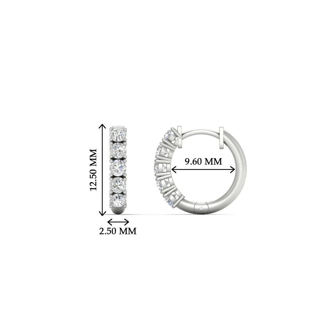 1/2 Carat Stunning Five Stone Huggie Hoops Earrings