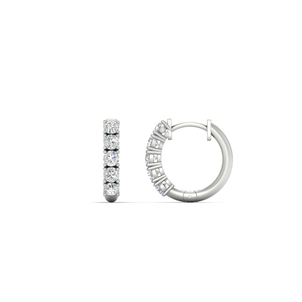 1/2 Carat Stunning Five Stone Huggie Hoops Earrings