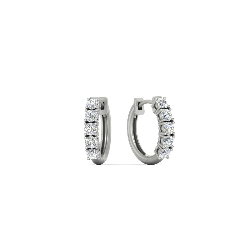 1/2 Carat Stunning Five Stone Huggie Hoops Earrings