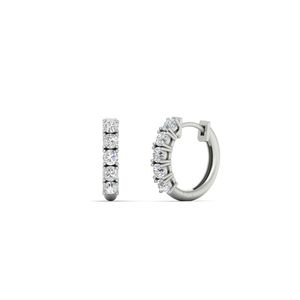 1/2 Carat Stunning Five Stone Huggie Hoops Earrings