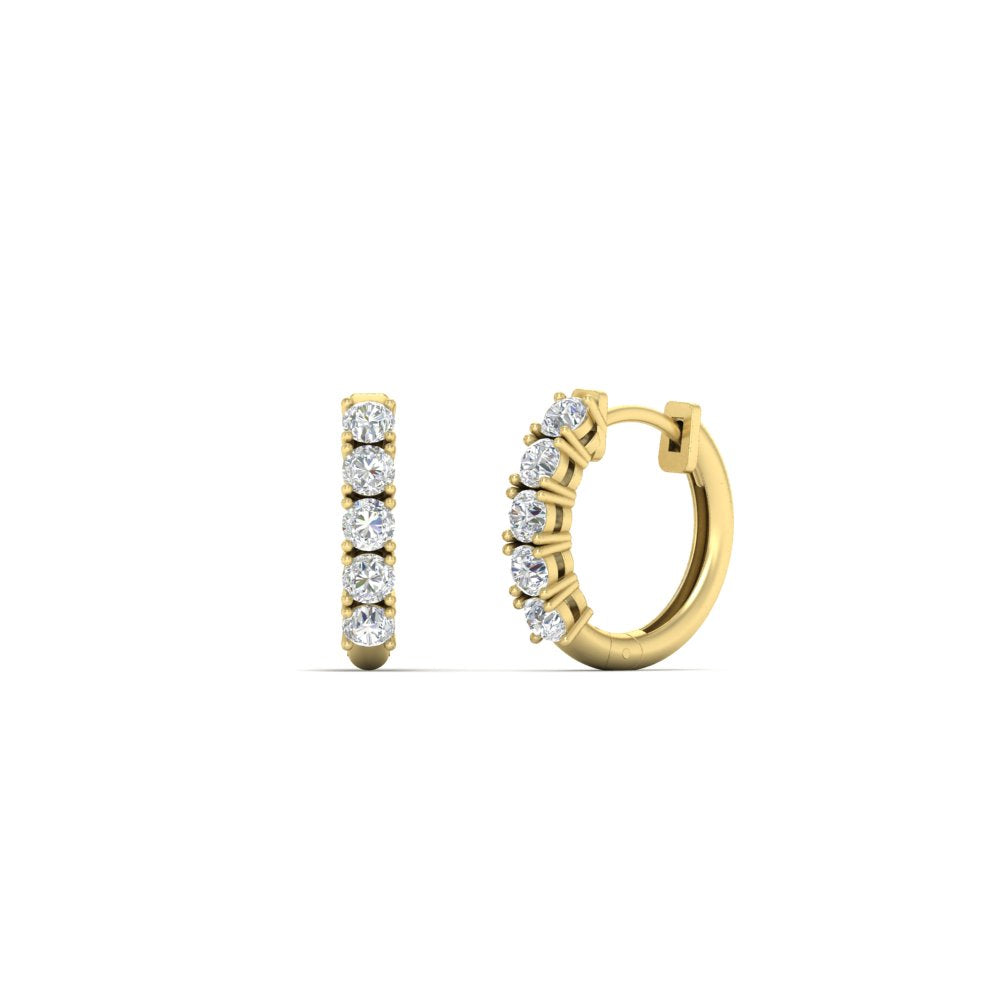 1/2 Carat Stunning Five Stone Huggie Hoops Earrings