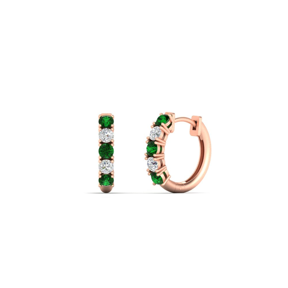 1/2 Carat Stunning Five Stone Huggie Hoops Earrings