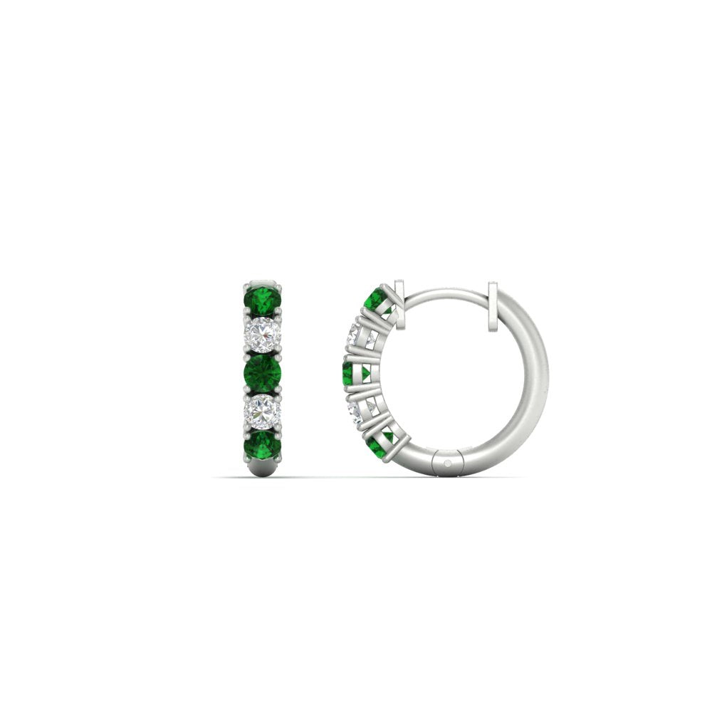 1/2 Carat Stunning Five Stone Huggie Hoops Earrings
