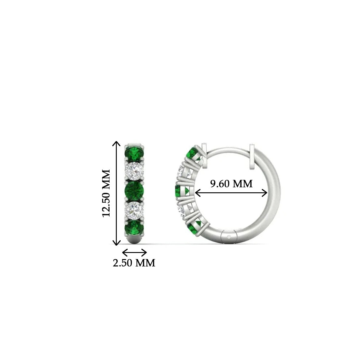 1/2 Carat Stunning Five Stone Huggie Hoops Earrings
