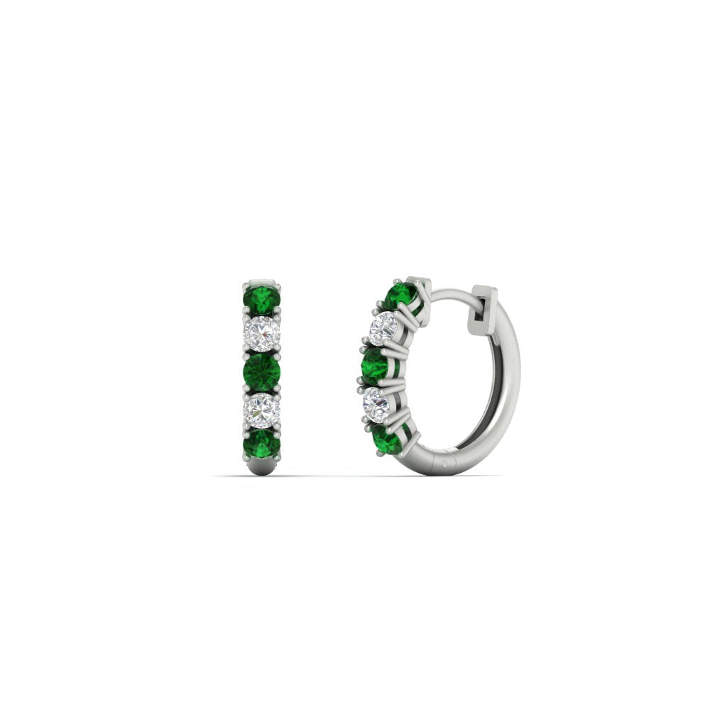 1/2 Carat Stunning Five Stone Huggie Hoops Earrings
