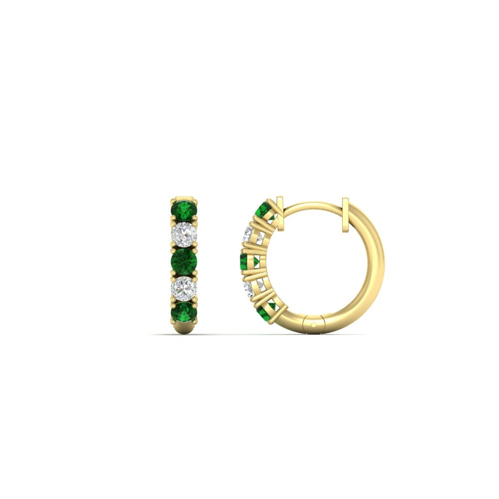 1/2 Carat Stunning Five Stone Huggie Hoops Earrings