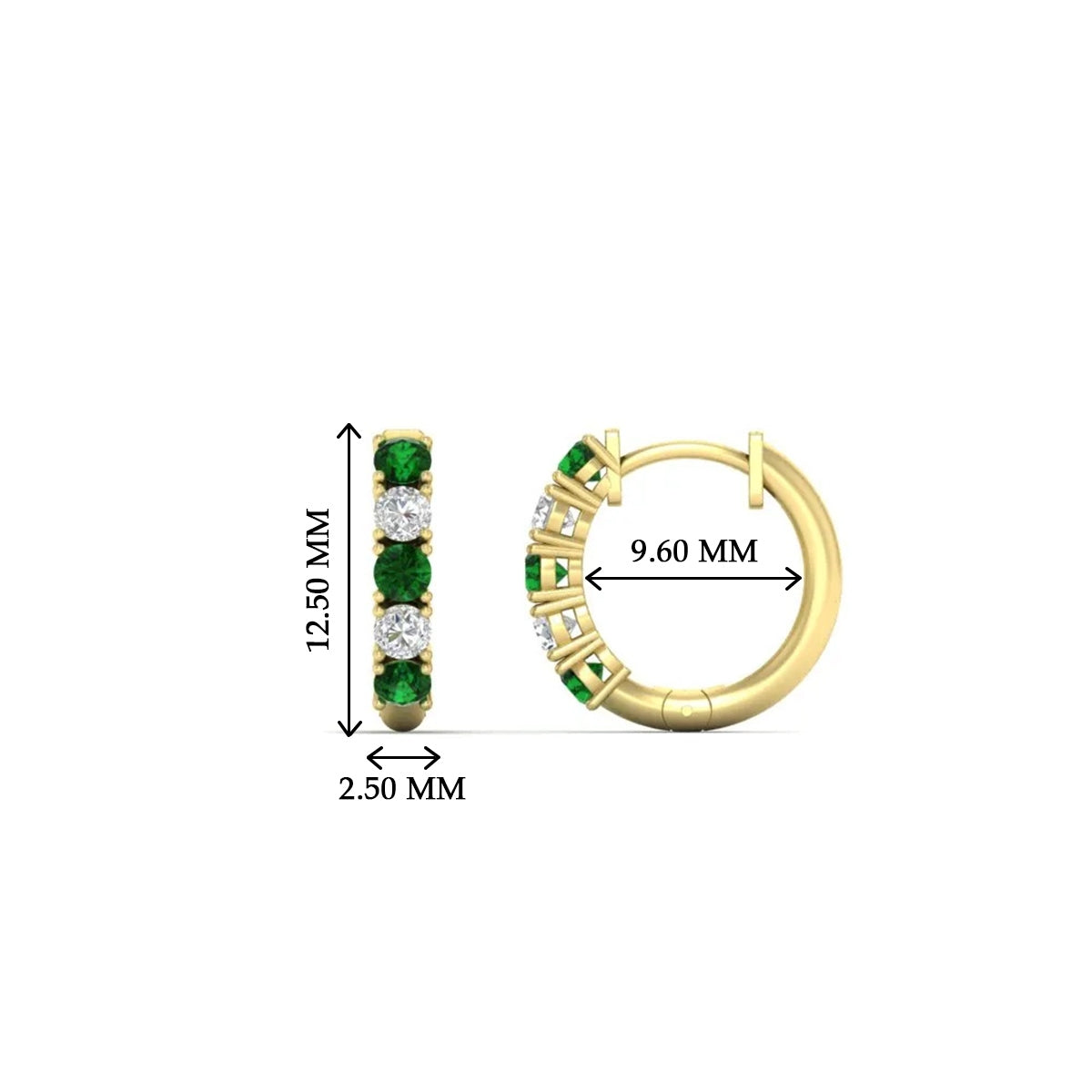 1/2 Carat Stunning Five Stone Huggie Hoops Earrings