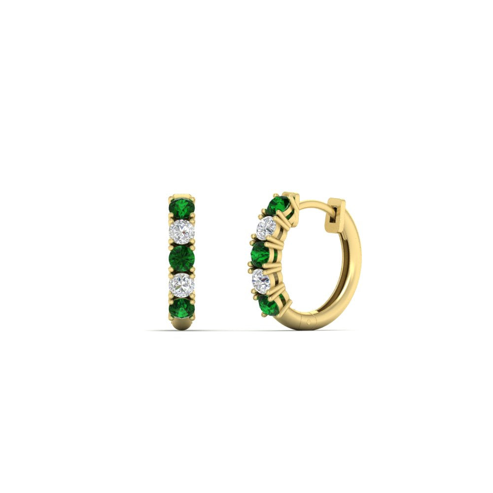 1/2 Carat Stunning Five Stone Huggie Hoops Earrings