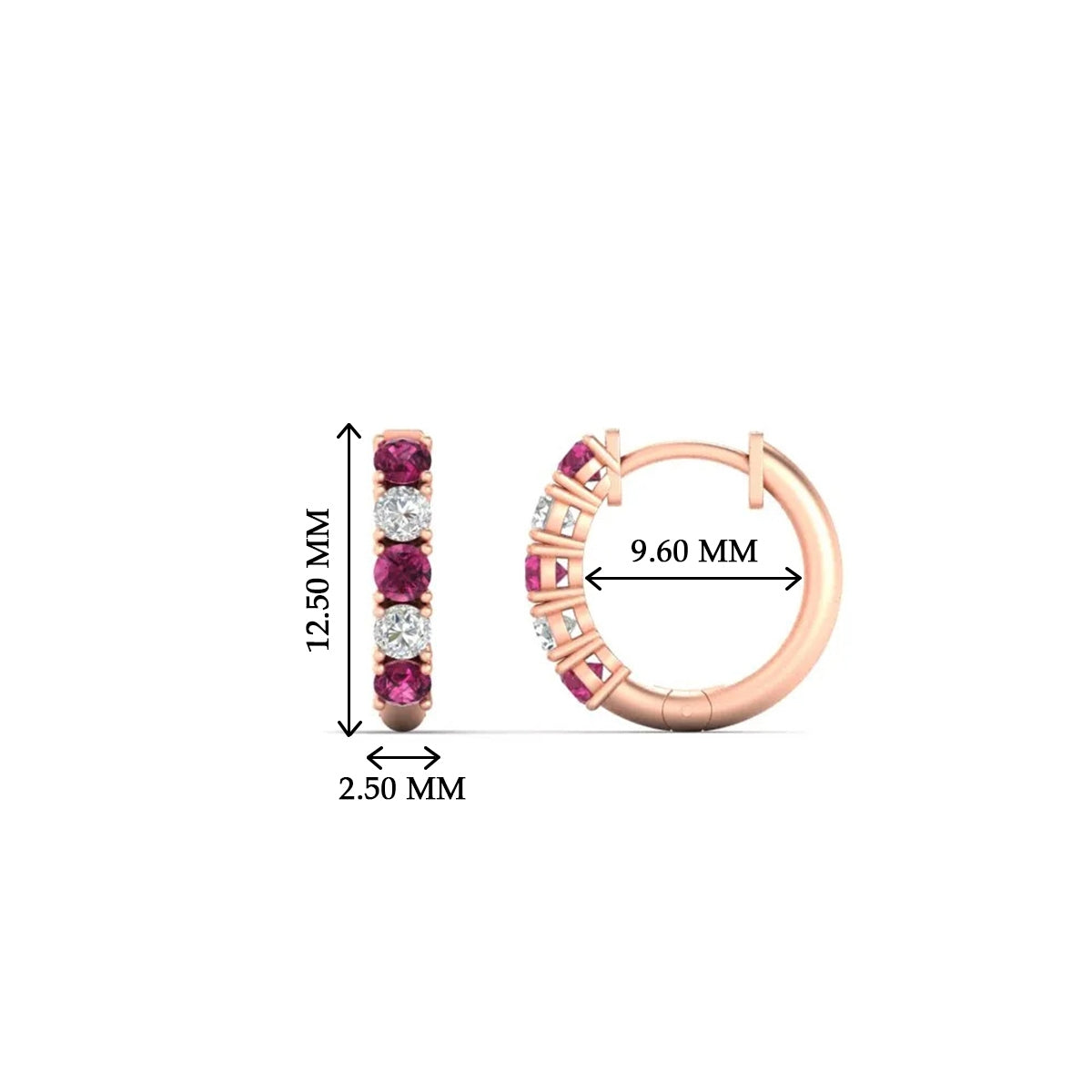 1/2 Carat Stunning Five Stone Huggie Hoops Earrings