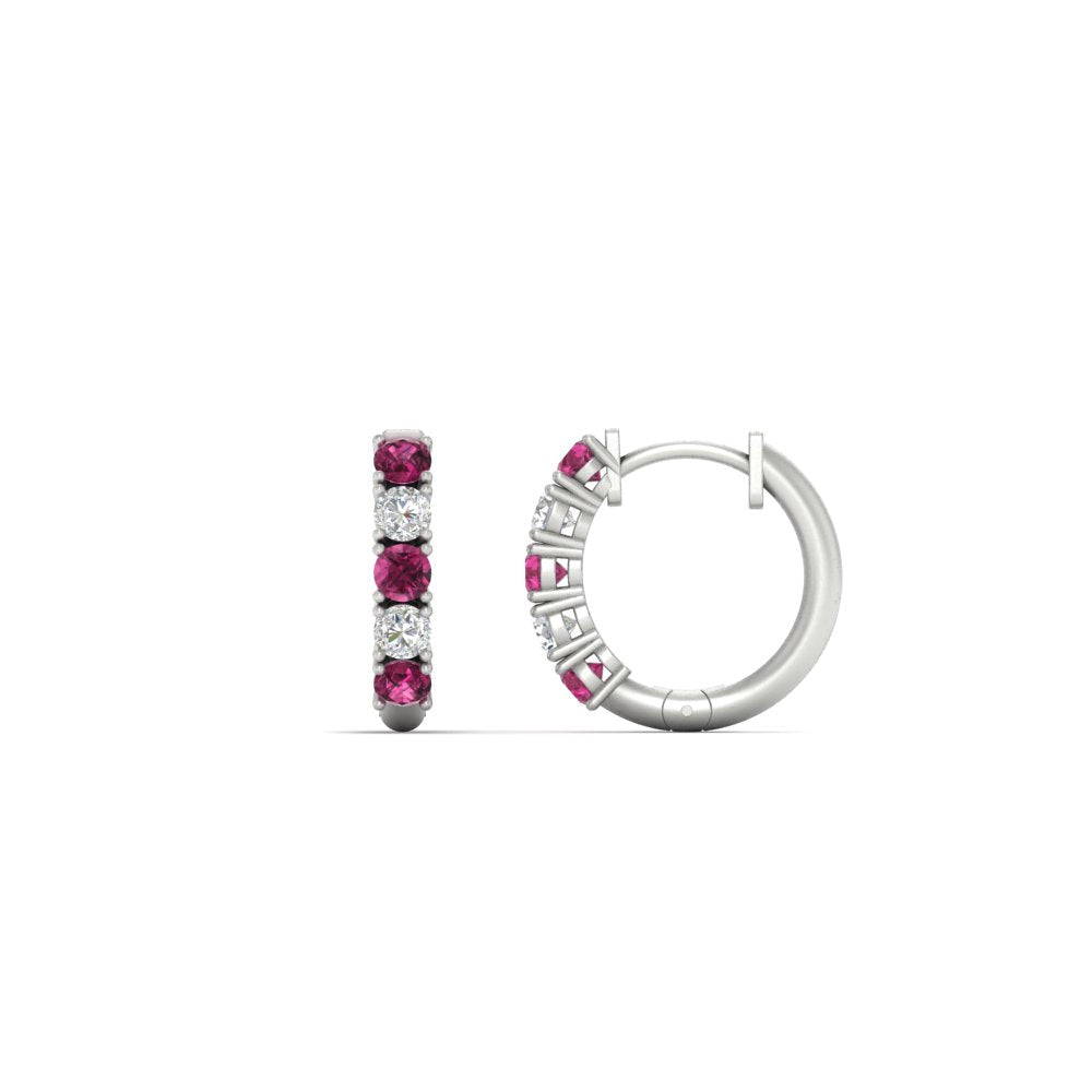 1/2 Carat Stunning Five Stone Huggie Hoops Earrings