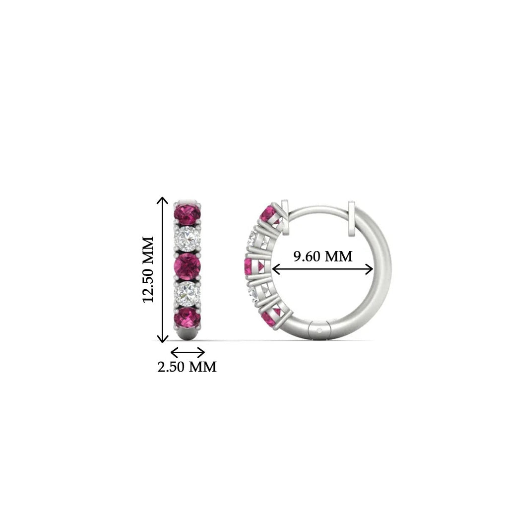 1/2 Carat Stunning Five Stone Huggie Hoops Earrings