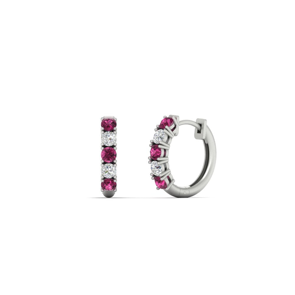 1/2 Carat Stunning Five Stone Huggie Hoops Earrings