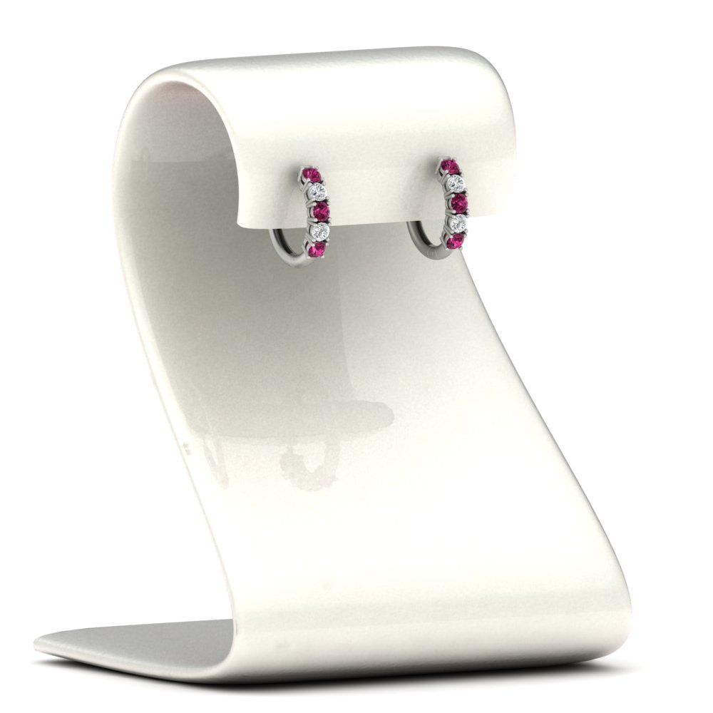 1/2 Carat Stunning Five Stone Huggie Hoops Earrings