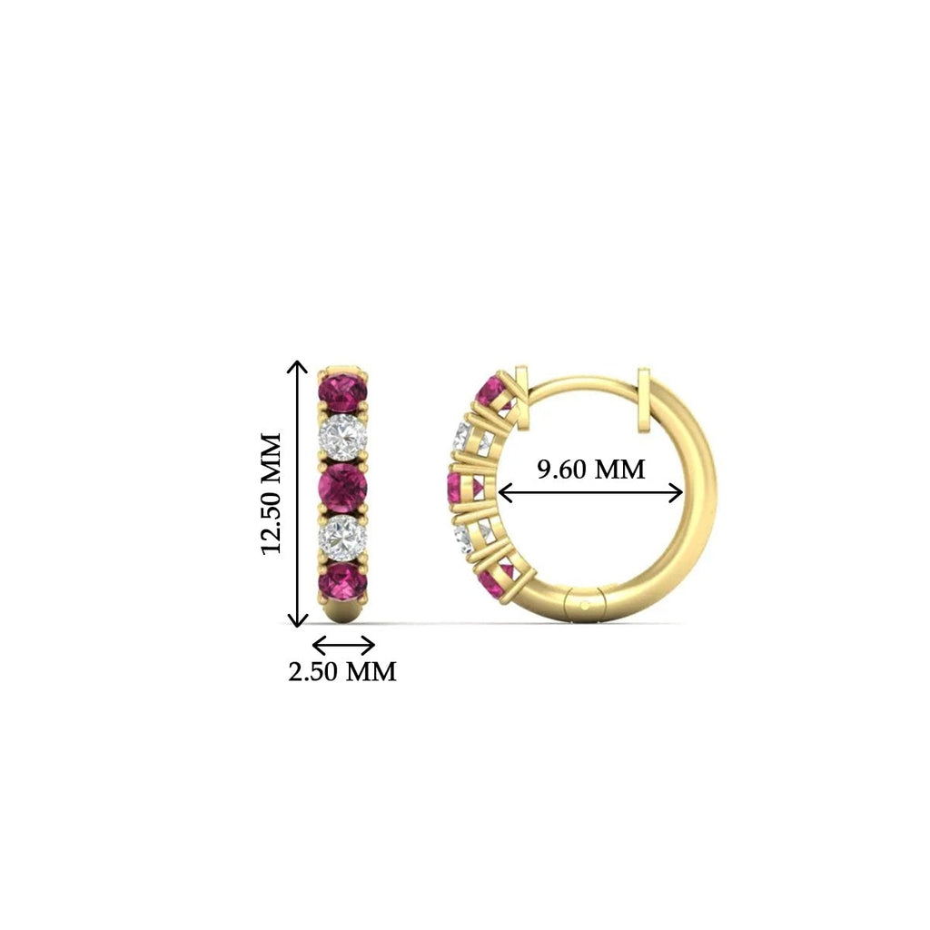1/2 Carat Stunning Five Stone Huggie Hoops Earrings