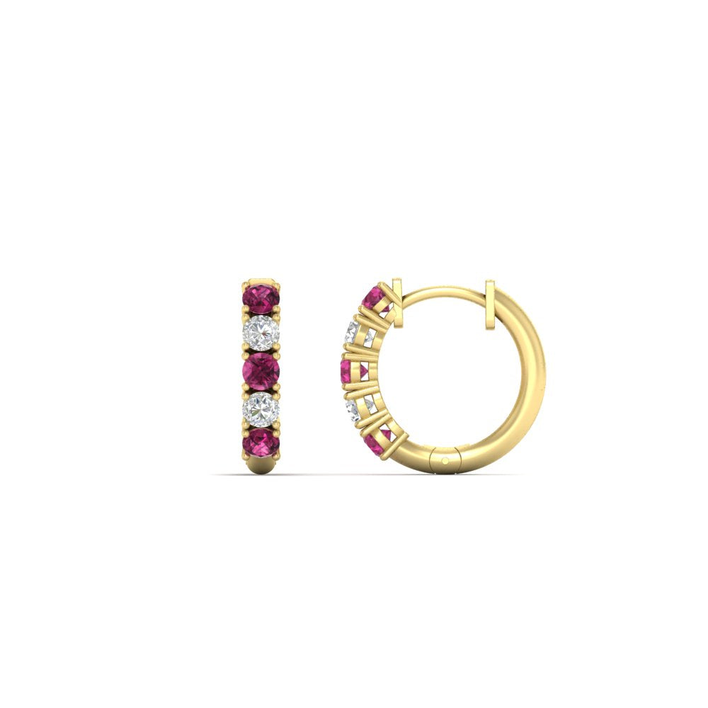1/2 Carat Stunning Five Stone Huggie Hoops Earrings