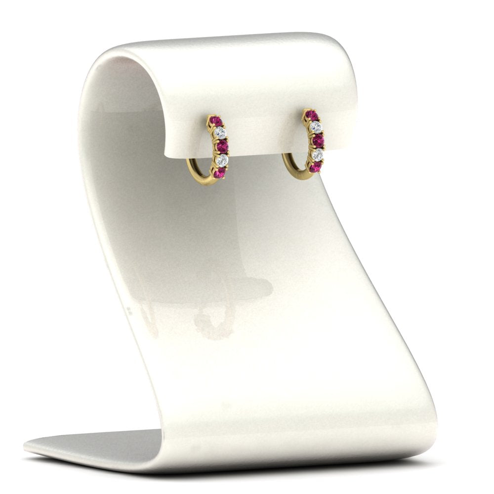 1/2 Carat Stunning Five Stone Huggie Hoops Earrings