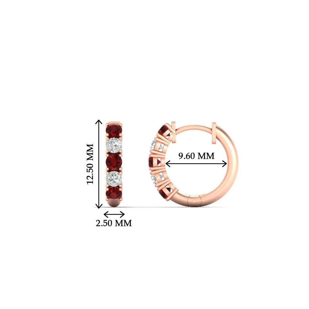 1/2 Carat Stunning Five Stone Huggie Hoops Earrings