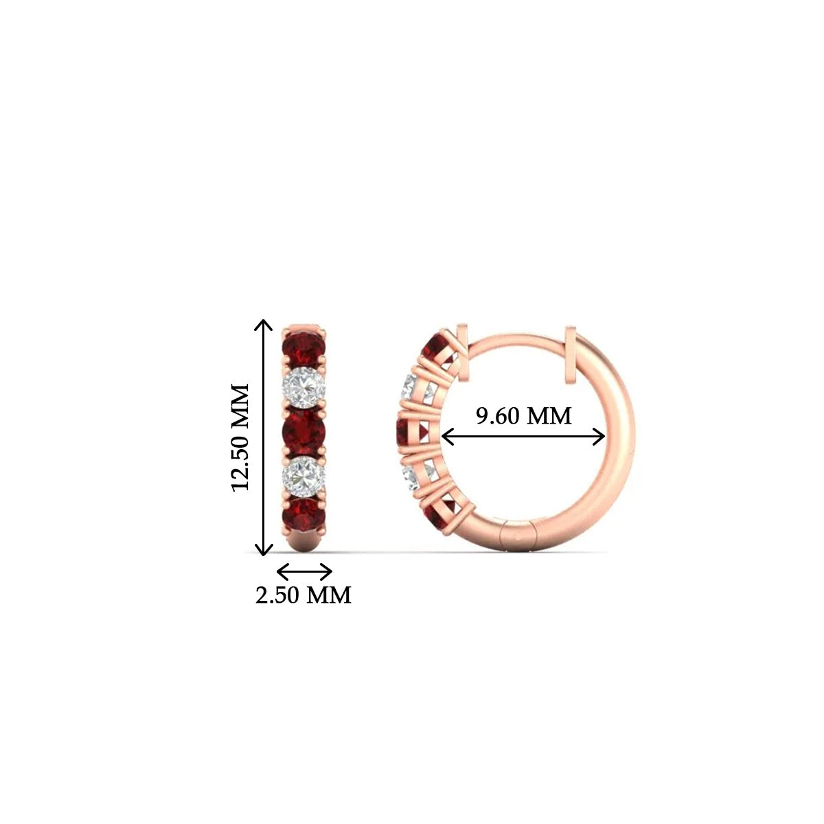 1/2 Carat Stunning Five Stone Huggie Hoops Earrings