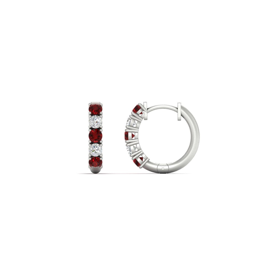 1/2 Carat Stunning Five Stone Huggie Hoops Earrings