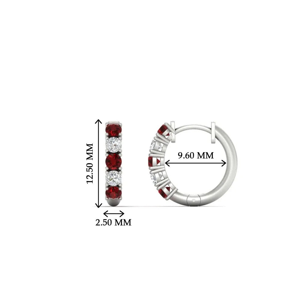 1/2 Carat Stunning Five Stone Huggie Hoops Earrings