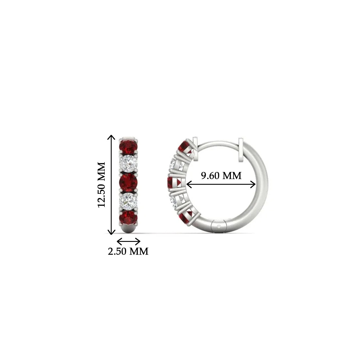 1/2 Carat Stunning Five Stone Huggie Hoops Earrings