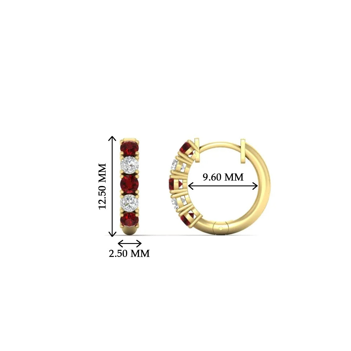 1/2 Carat Stunning Five Stone Huggie Hoops Earrings