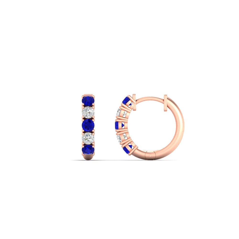 1/2 Carat Stunning Five Stone Huggie Hoops Earrings
