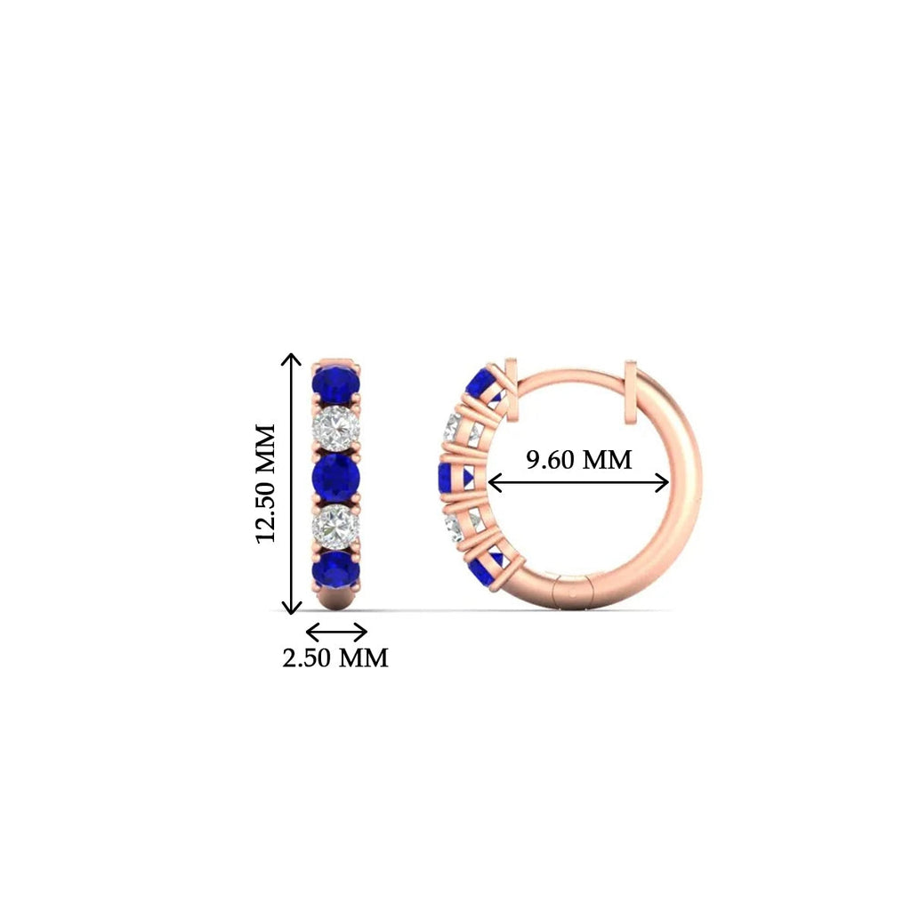 1/2 Carat Stunning Five Stone Huggie Hoops Earrings