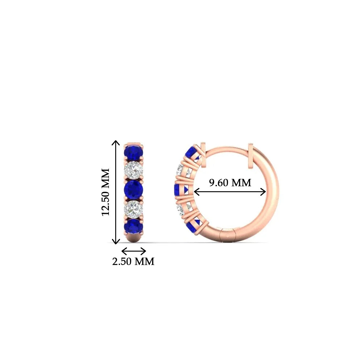 1/2 Carat Stunning Five Stone Huggie Hoops Earrings