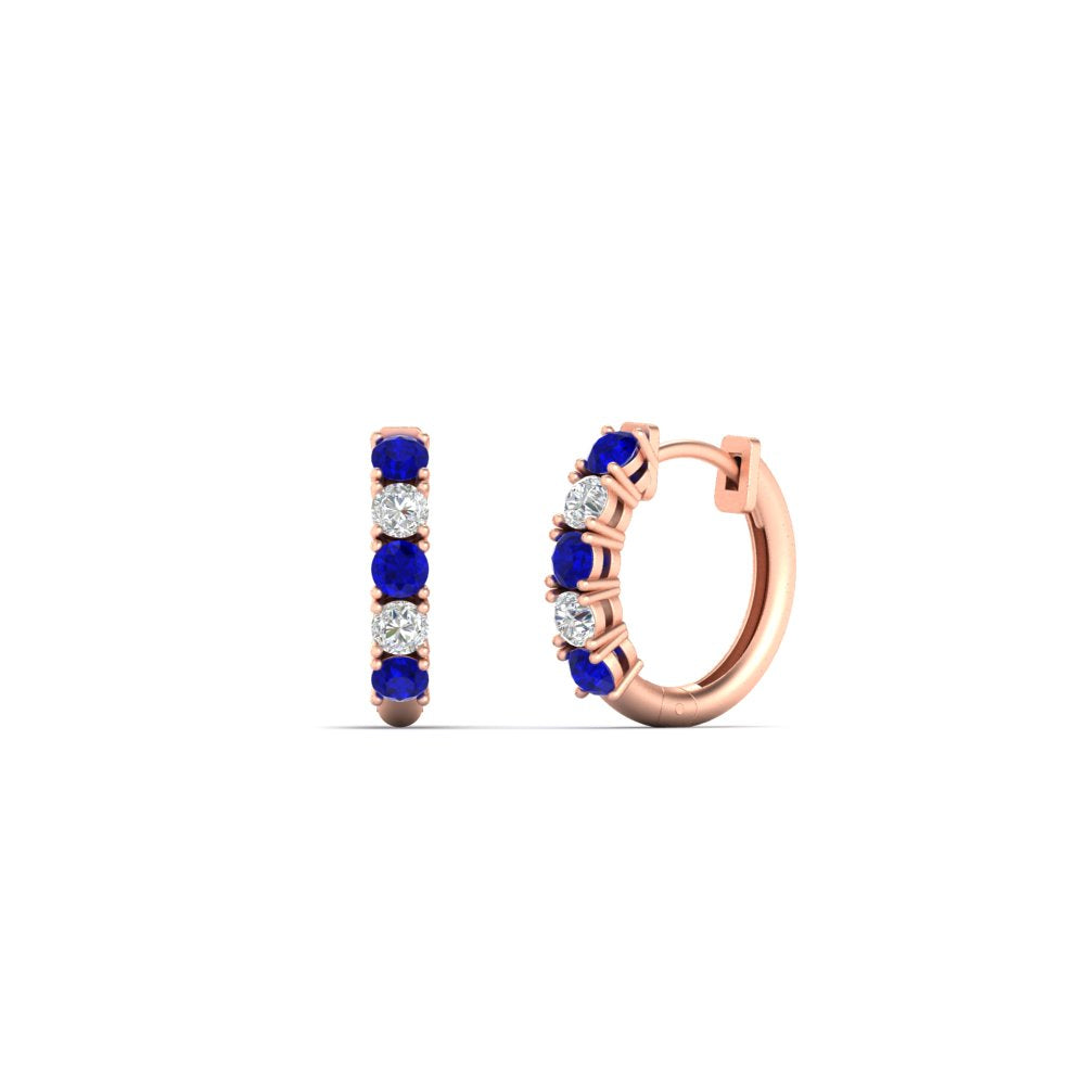 1/2 Carat Stunning Five Stone Huggie Hoops Earrings