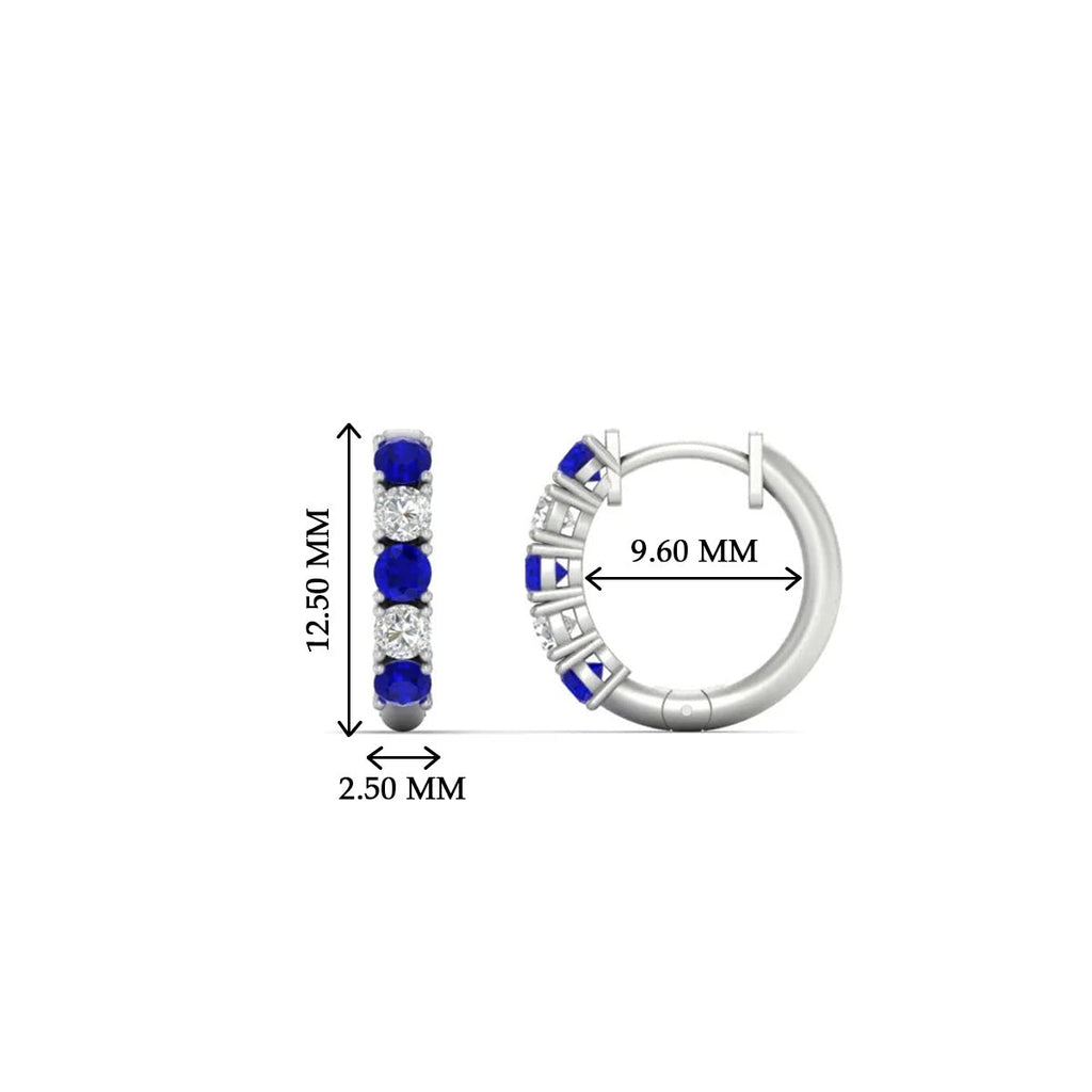 1/2 Carat Stunning Five Stone Huggie Hoops Earrings