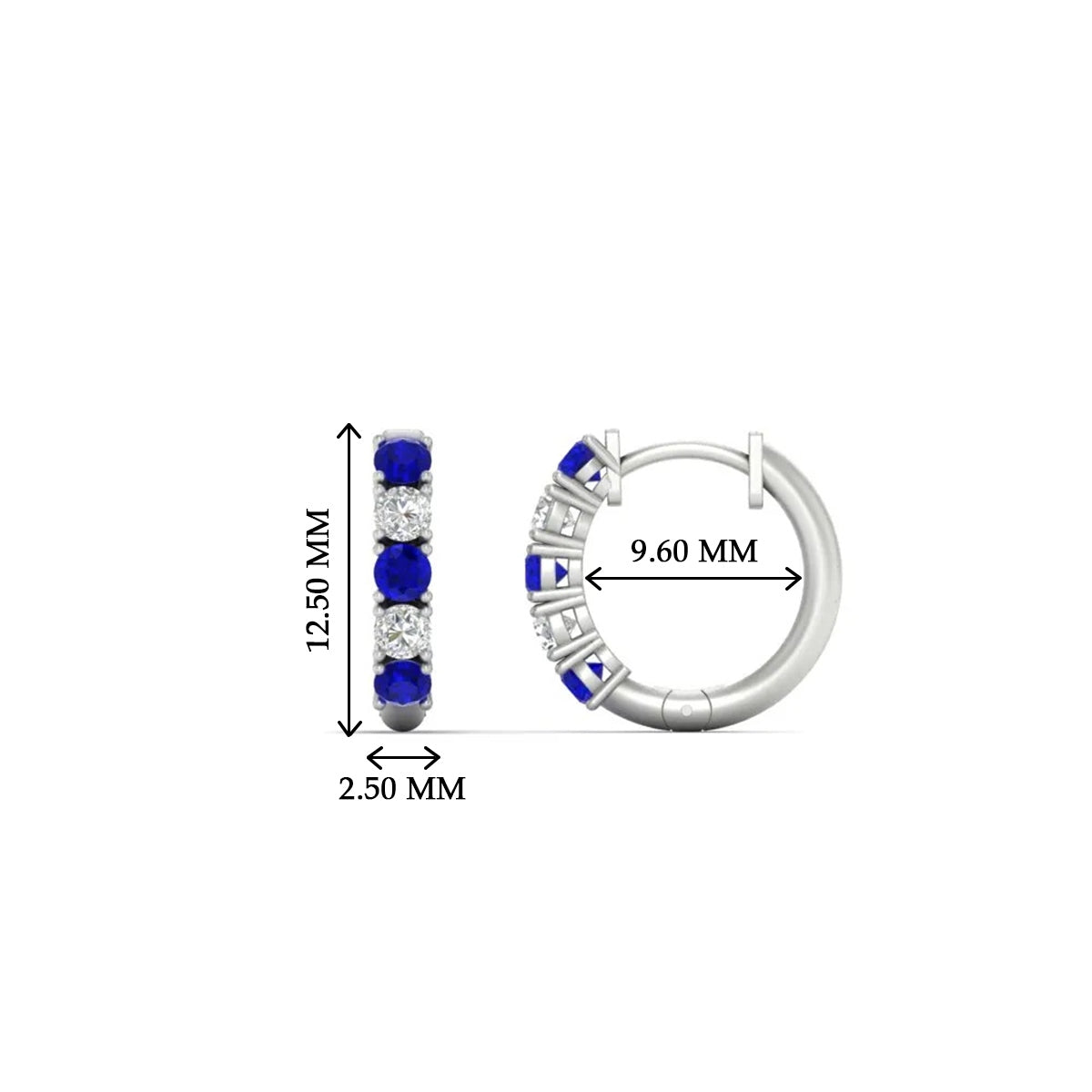 1/2 Carat Stunning Five Stone Huggie Hoops Earrings
