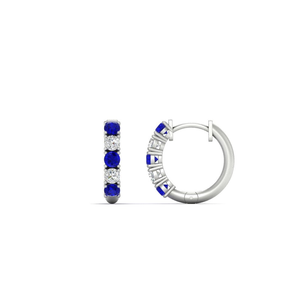 1/2 Carat Stunning Five Stone Huggie Hoops Earrings