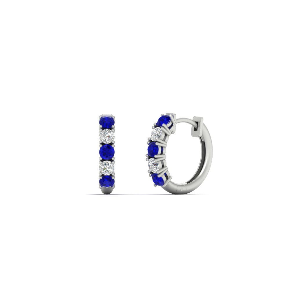 1/2 Carat Stunning Five Stone Huggie Hoops Earrings