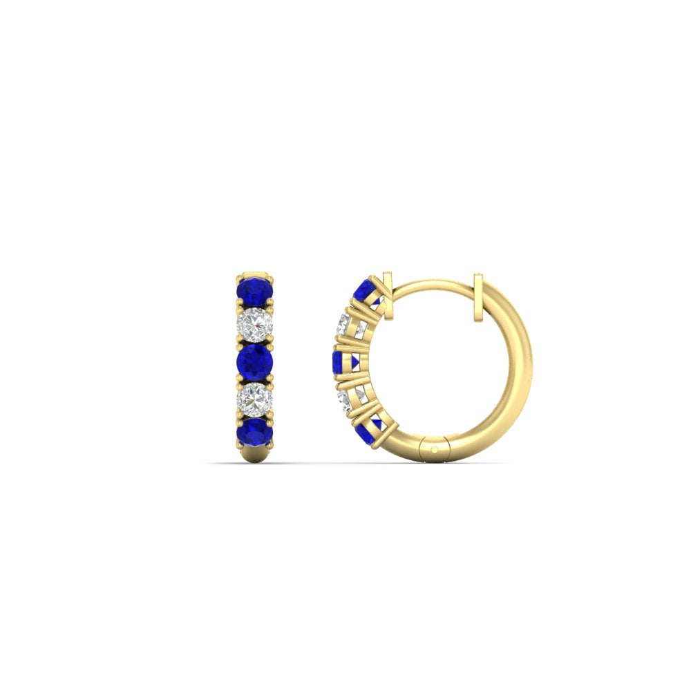 1/2 Carat Stunning Five Stone Huggie Hoops Earrings