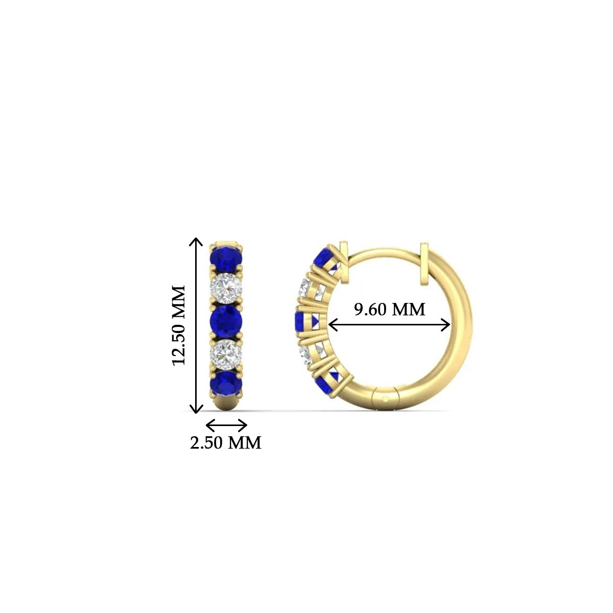 1/2 Carat Stunning Five Stone Huggie Hoops Earrings