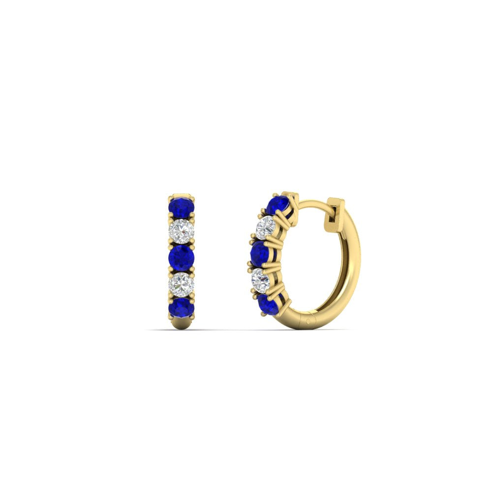 1/2 Carat Stunning Five Stone Huggie Hoops Earrings