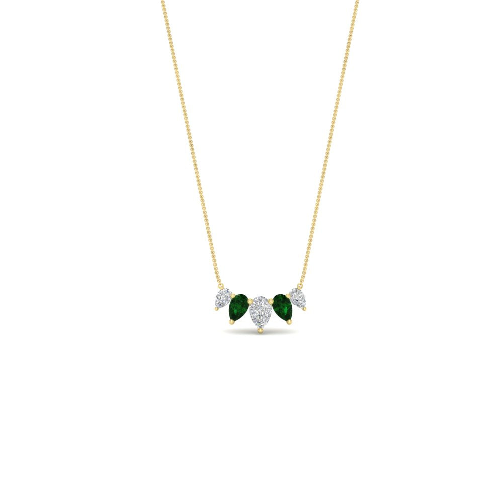 0.75 Carat 5 Stone Pear Shaped Diamond Necklace